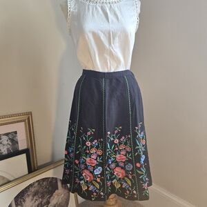 Linea by Louis Dell'Olio Black Floral A-Line Skirt